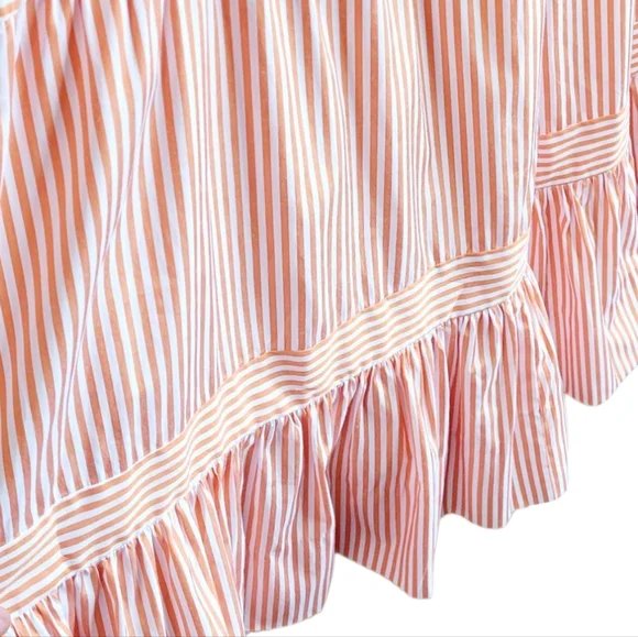 NWOT GRETCHEN SCOTT DESIGNS Hope Melon Striped Tiered Ruffled Sleeveless Dress